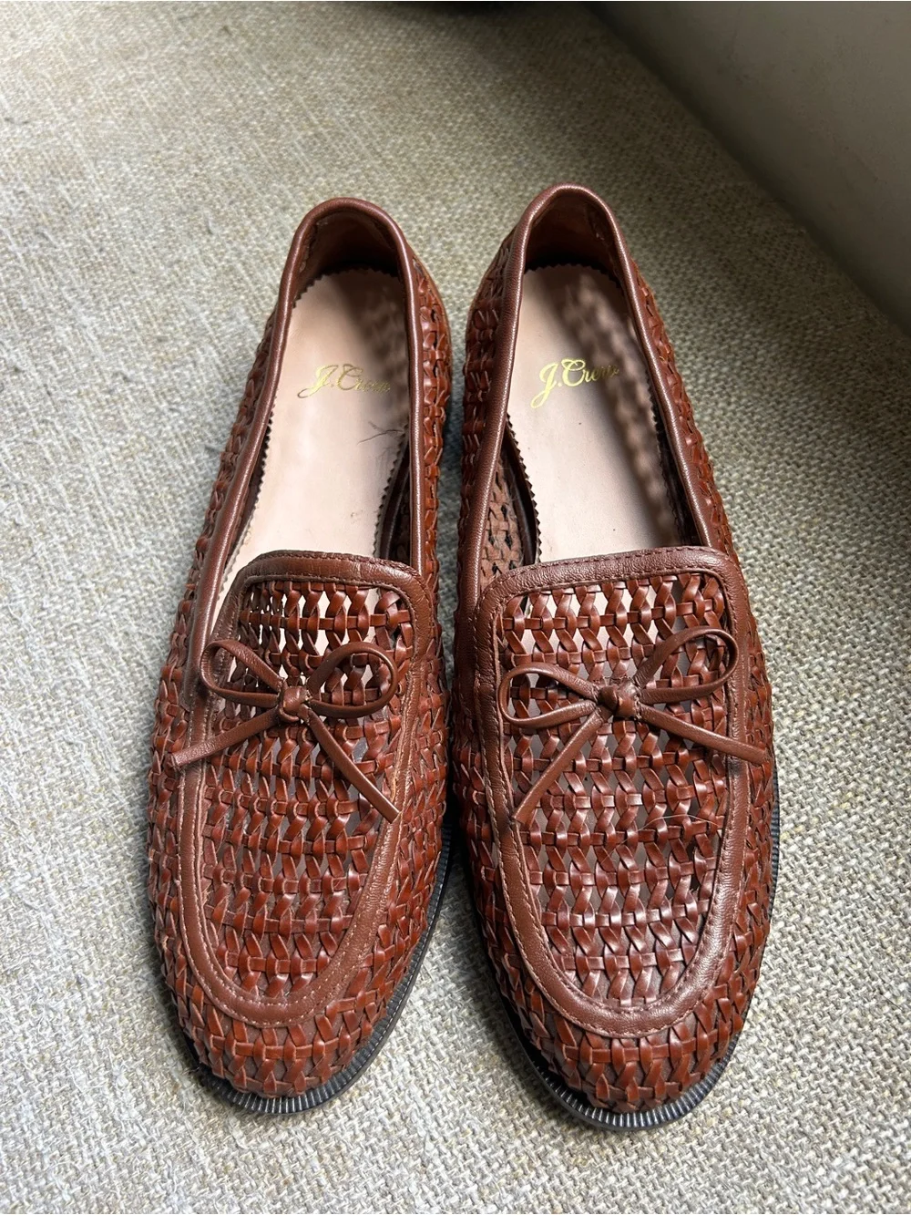 J. Crew Women’s Brown Woven Leather Loafers 8.5